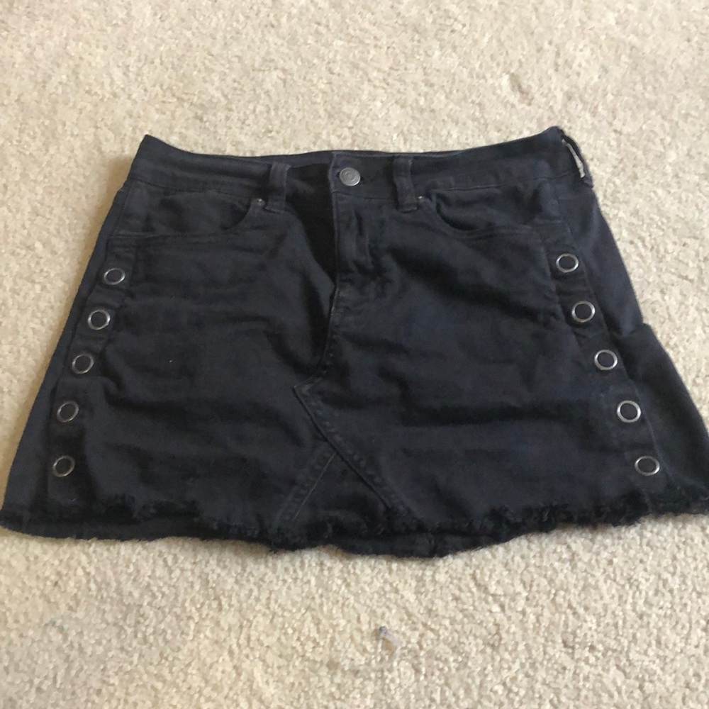 denim skirt with buttons on sides